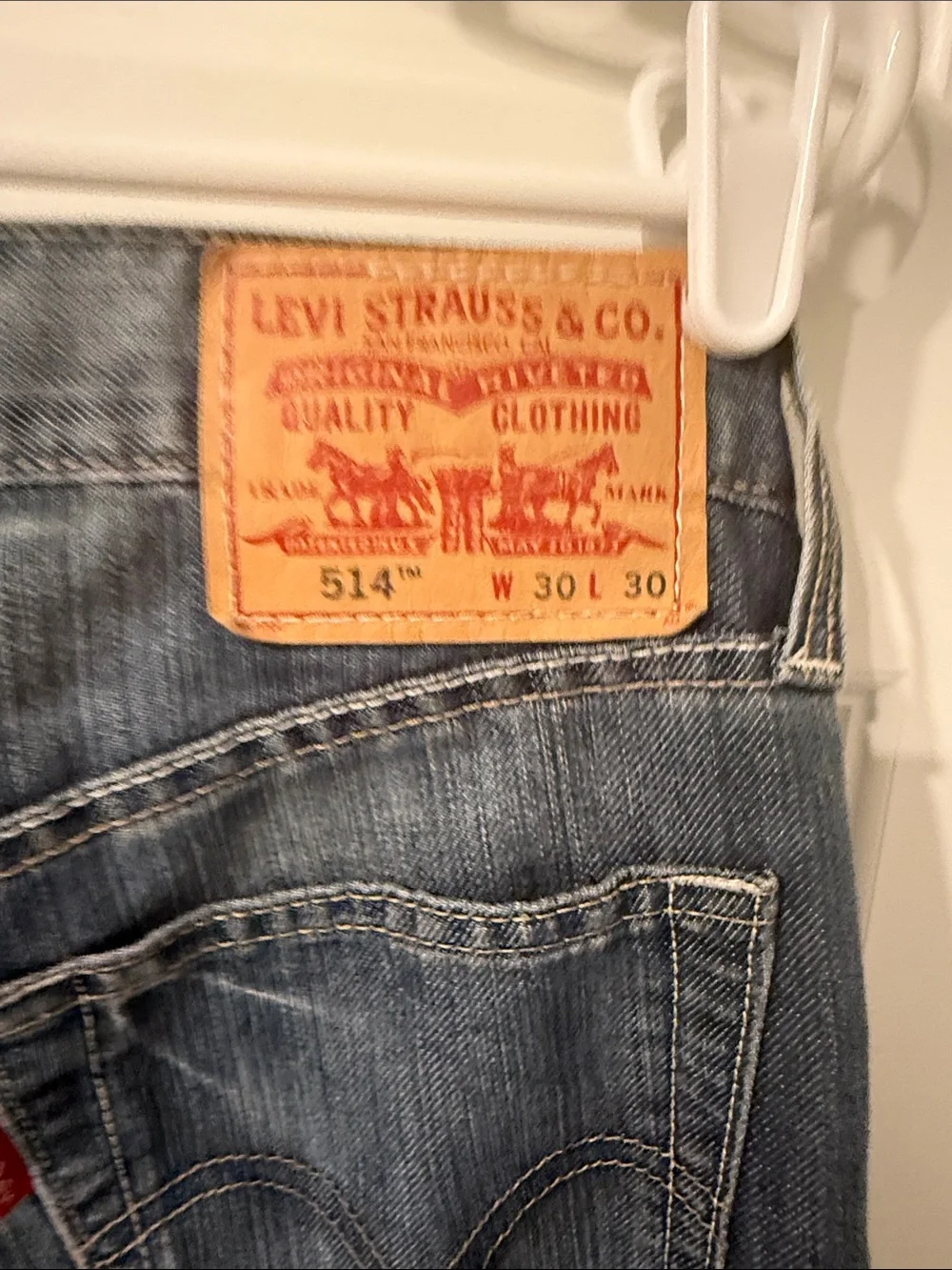 Levi's Slim Straight Men's Jeans Blue Denim 514 30 30 cotton faded 30w 30l